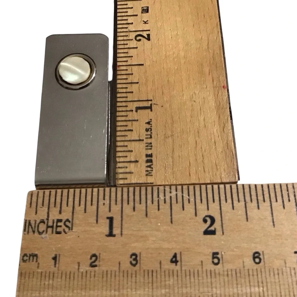 Money Clip Mother Of Pearl Vintage Silver Tone Vintage